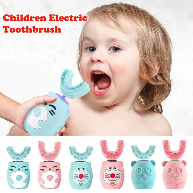 Escova de dente infantil elétrica silicone